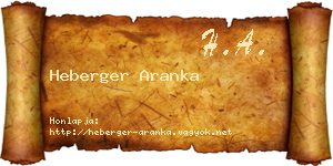 Heberger Aranka névjegykártya